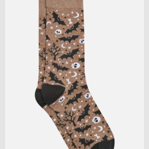 Halloween Egara 1-Pair Bats Pattern Socks - Picture 2 of 2